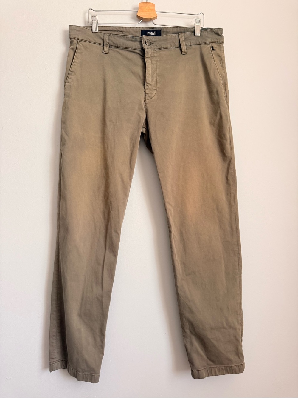 Mavi Edward Men’s Chino Pants Sun Faded Khaki Olive Size 36x32 Stretch